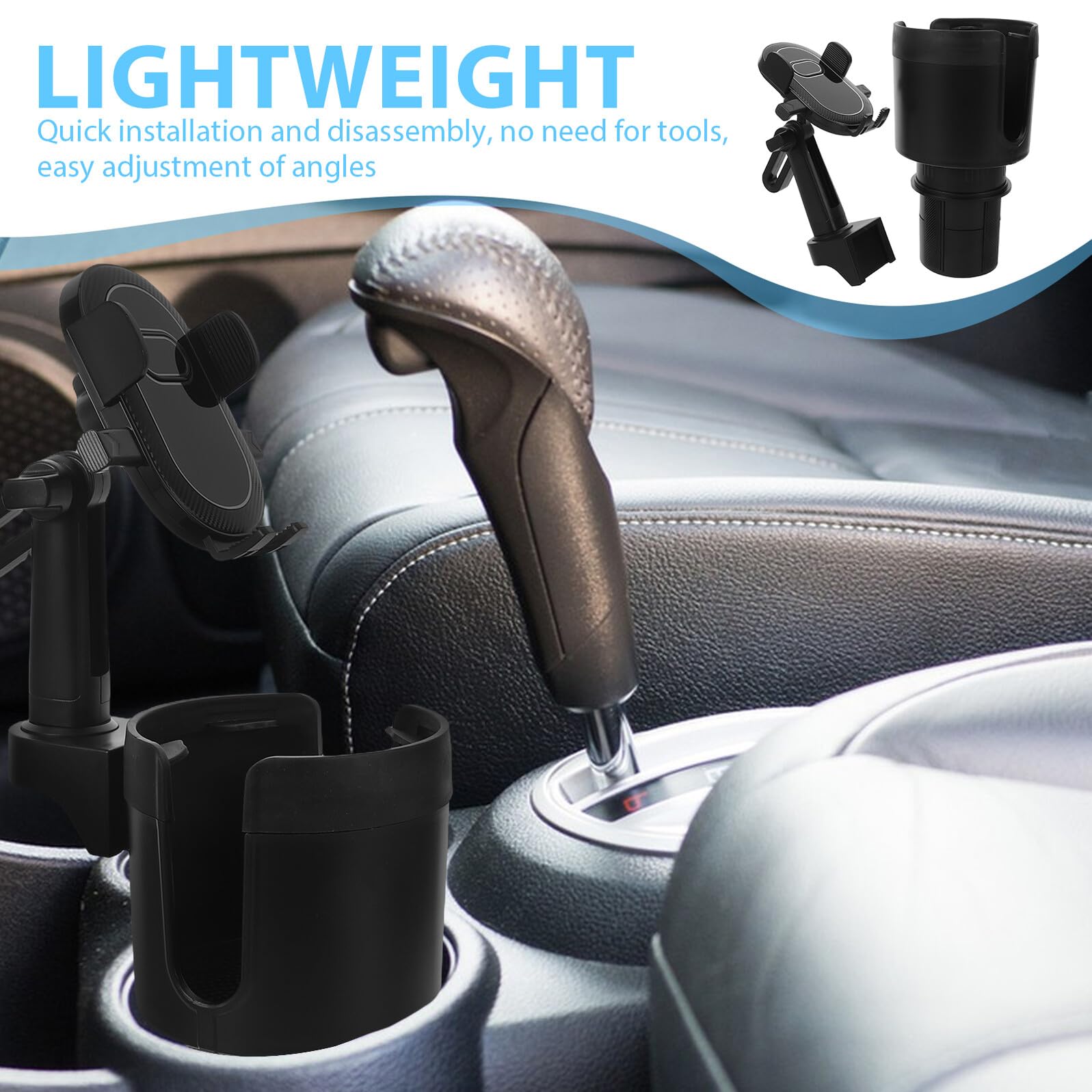 iplusmile Porta Cellulare per Auto Supporto per Tazza Supporto per Telefono e Bevande Clip Sicura per Auto e Suv Design Salvaspazio