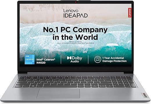 Lenovo IdeaPad Slim 1 Intel® Celeron® N4020 15.6 inch (39.6cm) Thin & Light Laptop (8GB RAM/512GB SSD/Windows 11 Home/Office Home & Student…