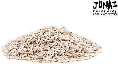 Miniatura 2 de JUNAI Arena para gatos de tofu, 16 paquetes (5.1 lbs x 16), arena para gatos aglutinante de café natural vegana, arena para gatos ligera y sin polvo
