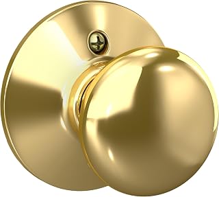 Schlage Plymouth Non-Turning Dummy Door Knob, Bright Brass