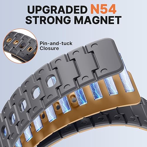 Miniatura 4 de Bandletic Compatible con Garmin Fenix 6X/7X Banda, Banda de Reloj Magnética de Silicona Suave Quickfit de 26mm de Reemplazo para Fenix 8 51mm/7X 6X