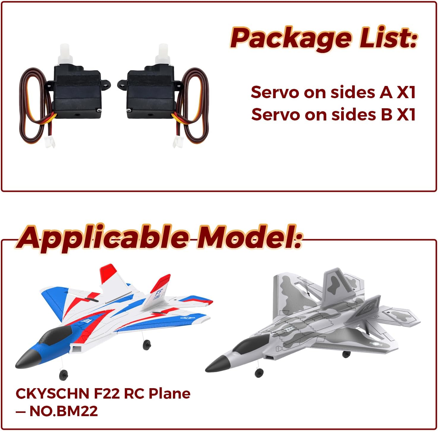 CKYSCHN 2 PCS 2G Digital Servo with Servo Arm Compatible F22 Fighter RC Plane(BM22) - F22 RC Airplane Accessories Sets