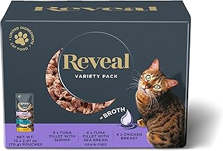 Reveal Natural Wet Cat Food, 12 Pack, Limited Ingredient Wet Cat Food Pouches, Grain Free Food for Cats in Pouches, 12 x ...