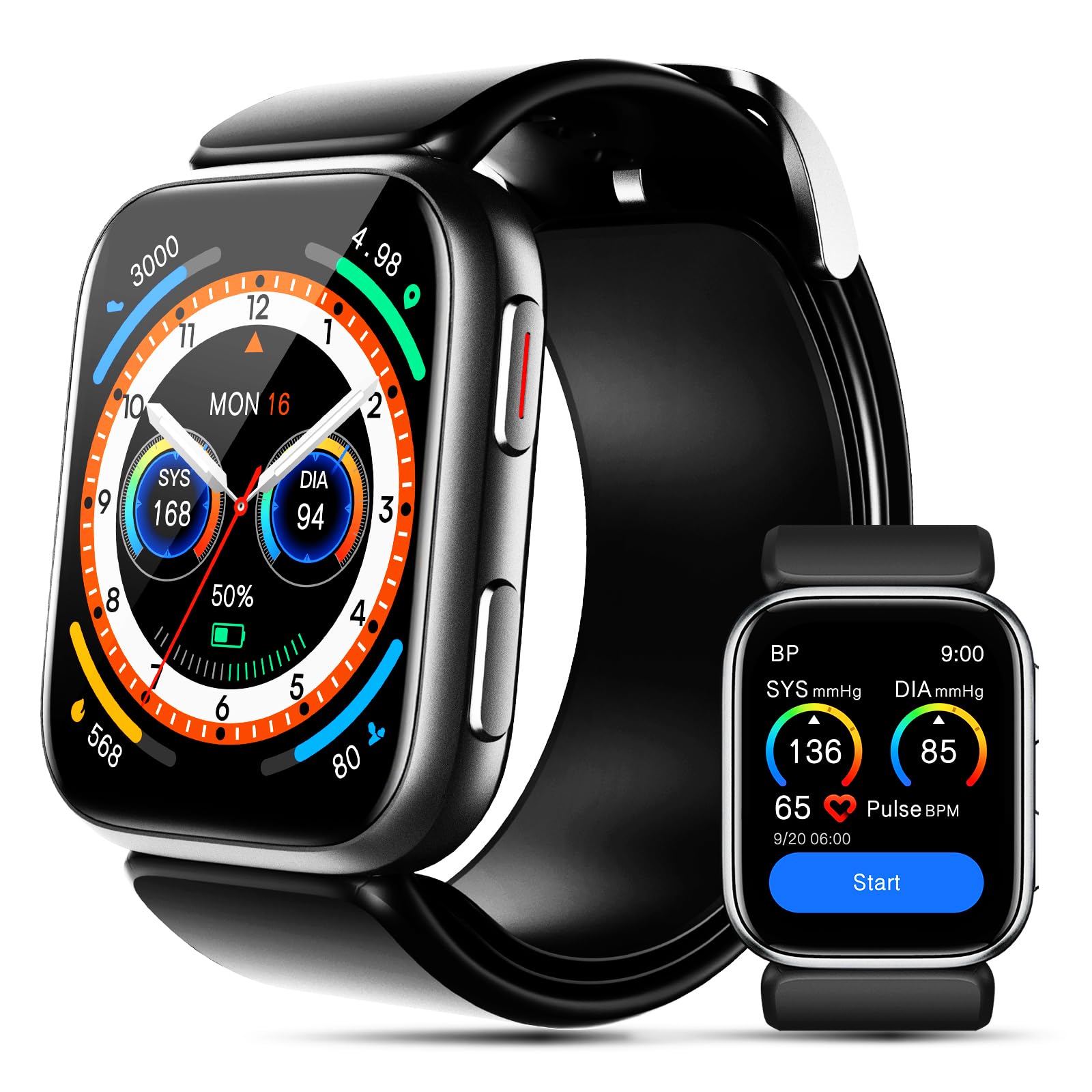 Photo 1 of BP Doctor Smart Watch Blood Pressure, 1.95" Blood Pressure Monitor with Air Pump Band, Blood Pressure Watch with Sleep Heart Rate Monitor, Pedometer, Watch Supports Data Sharing, Reminder Monitoring