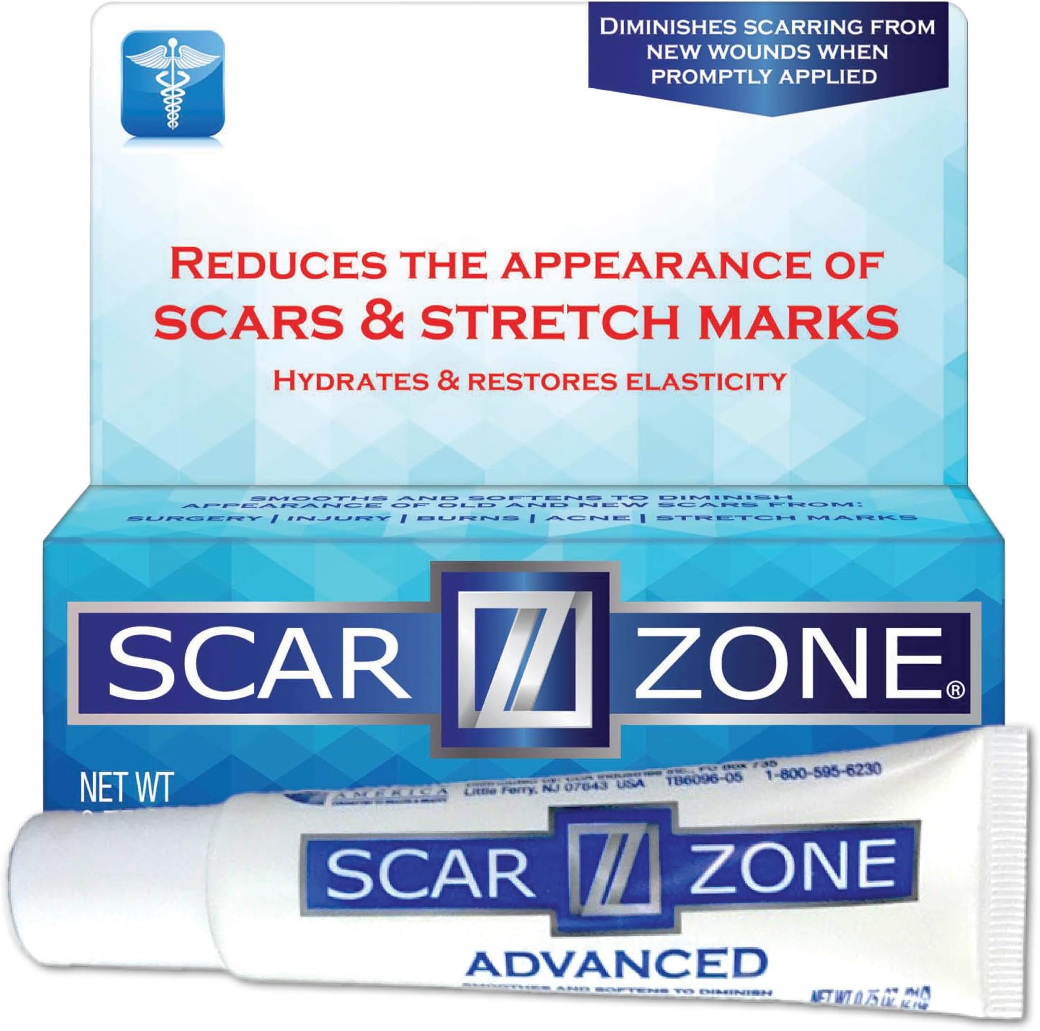 Advanced Scar Cream - Intensive Scar Removal for New & Old Scars, Fades Stretch Marks, Burns, & Surgical Scars 0.75 oz