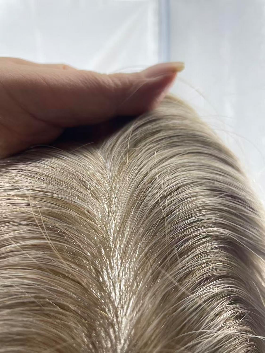 grey hair toupee for men human hair replacement Hairpiece light brown mixed grey hair 660# in stock