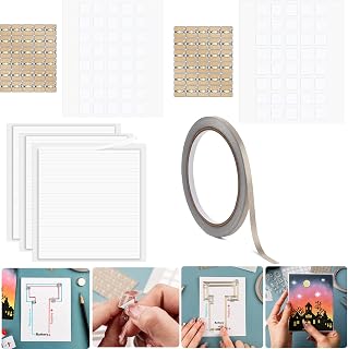 60PCS White LED Circuit Stickers and Conductive Fabric Tape,Light Craft Kit Mini Starter Kit for Crafts Projects Add lights to a Christmas tree,light up a house,create a spooky scene with a ghost