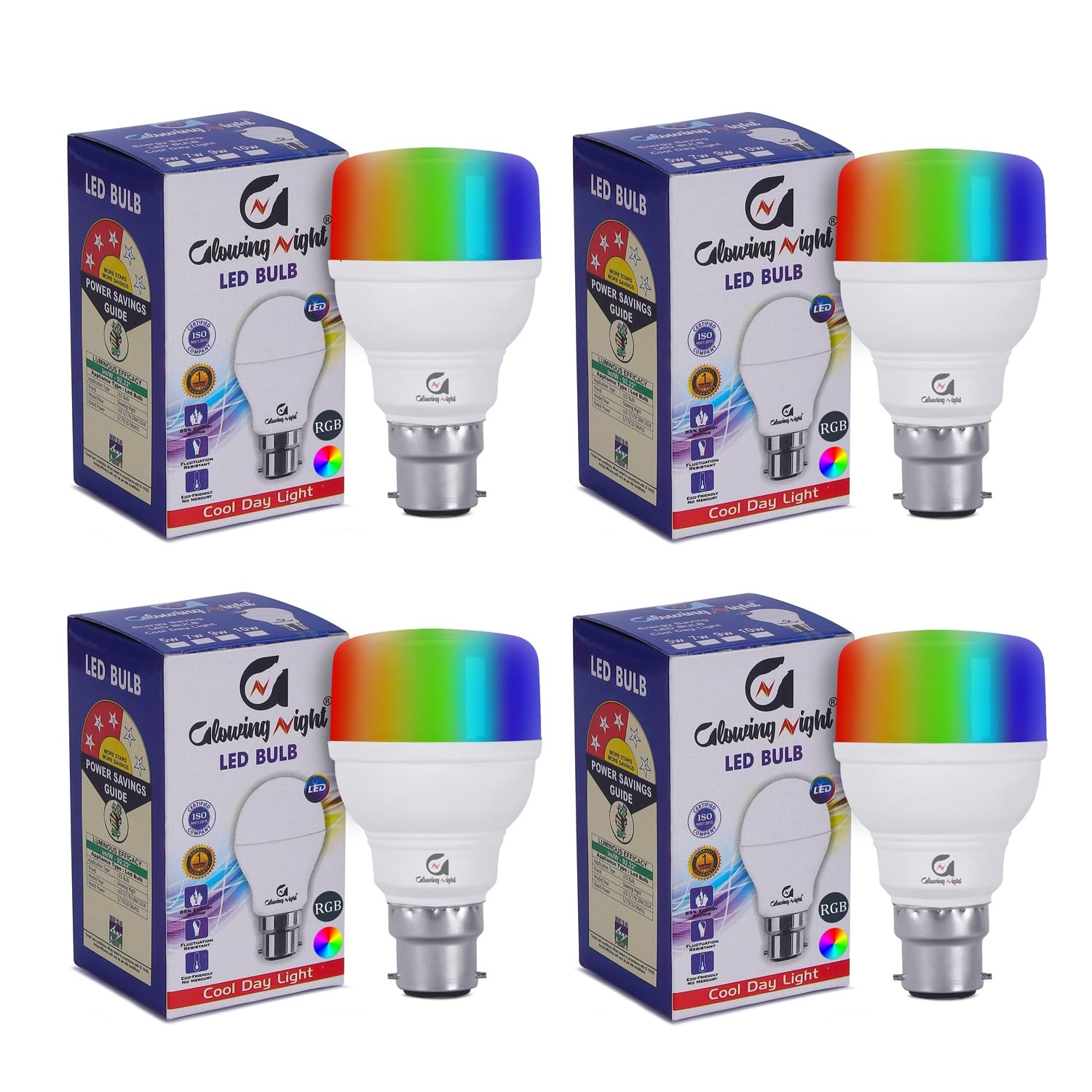 Glowing Night 9 watt 7 Color in 1 led Bulb | 7 Colours Led Bulb | Multicolor Bulb 9 watt | Rgb Led Bulbs | Decorative Multicolor led bulb Pack of 4 (B0CVH7CVRJ) Amazon Price History, Amazon Price Tracker