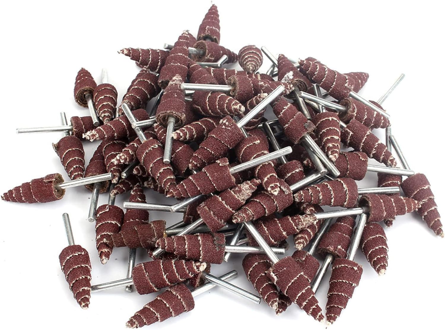 50pcs Grinding Sanding Head 10mm Cone Polishing Wheel Discs Mandrel for Rotary Mini Drill Tools 3mm Shank,Grit 320 (Size : Grit 320)