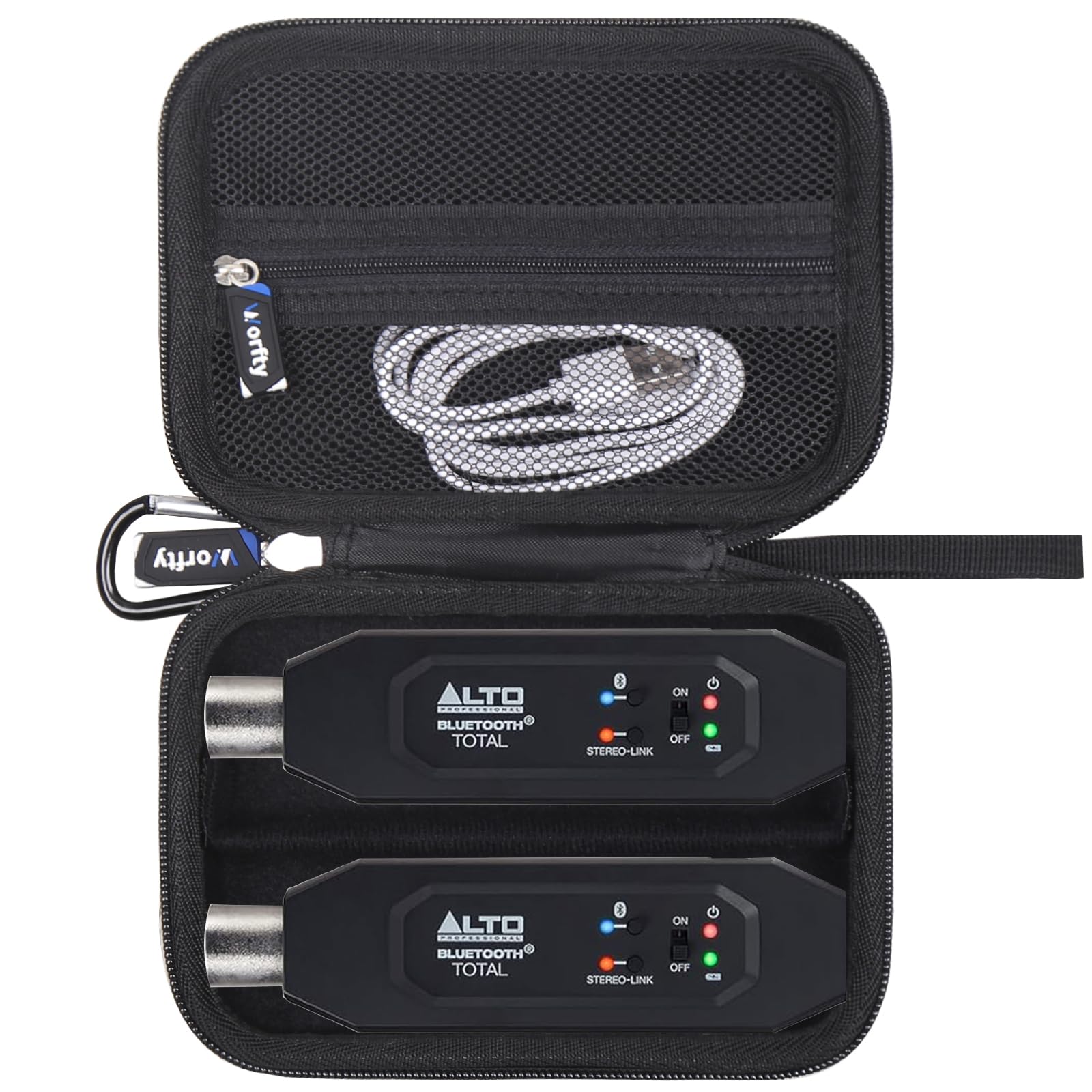 Custodia per ALTO Bluetooth Total 2 / ALTO Bluetooth Ultimate XLR attrezzata ricaricabile ricevitore organizzatore - Custodia protettiva rigida da viaggio (nero)