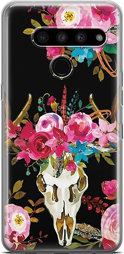 Miniatura 6 de Funda transparente para teléfono compatible con LG Stylo 6 5 4 K61 K51S K41S K30 K20 Q70 Q60 silicona ligera Boho rosas flores delgada protectora