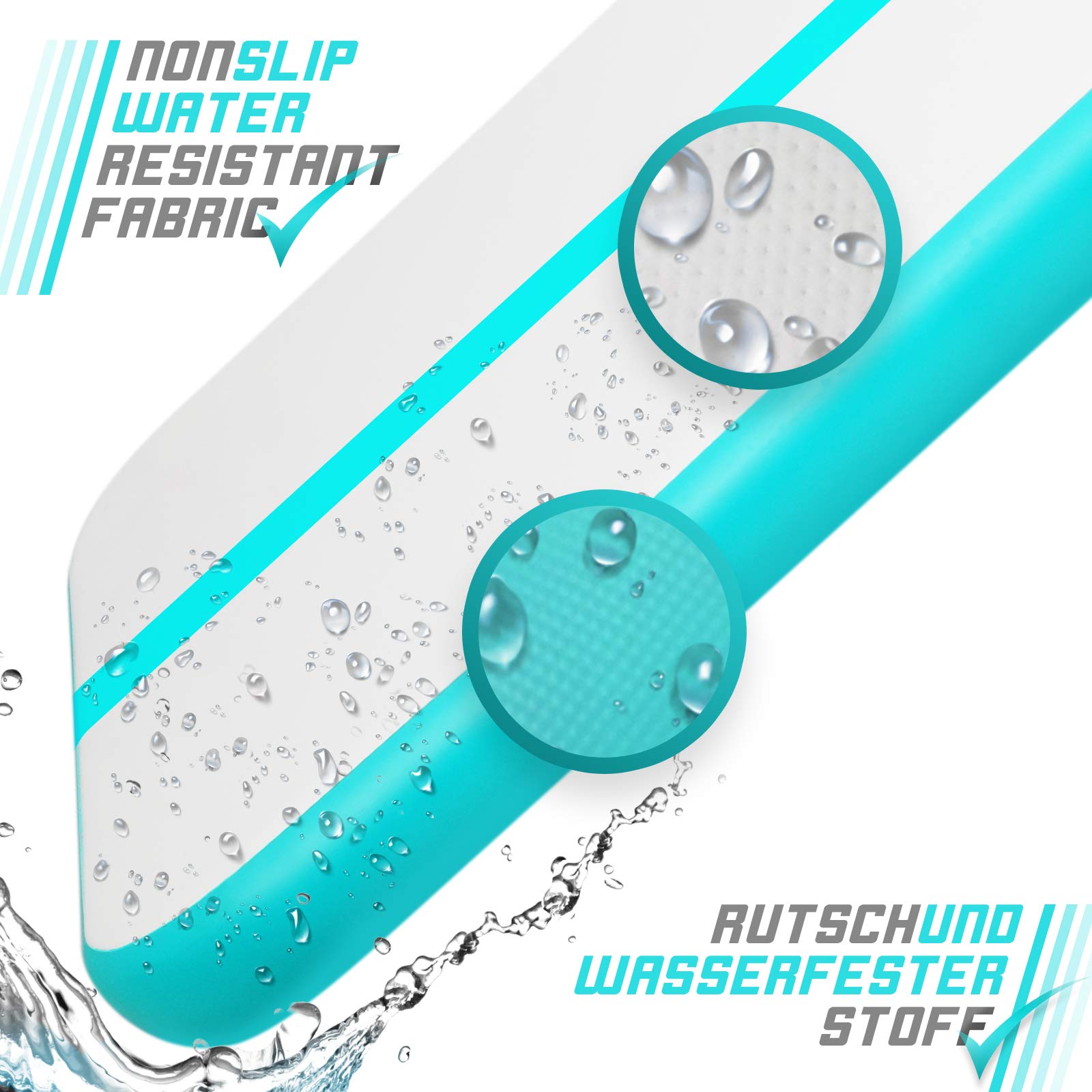 Physionics® Air Matte Track - 3/4/5/6/7/8 m, aufblasbar, mit elektrischer Luftpumpe, Farbwahl - Turnmatte, Gymnastikmatte, Tumbling Matte, Trainingsmatte, Fitnessmatt, Yogamatte