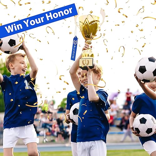 Miniatura 5 de Thinp 18 cintas de premio, cintas de primer lugar, 2 y tercer lugar, con tarjeta de evento y cuerda, cinta de primer lugar para competición, eventos