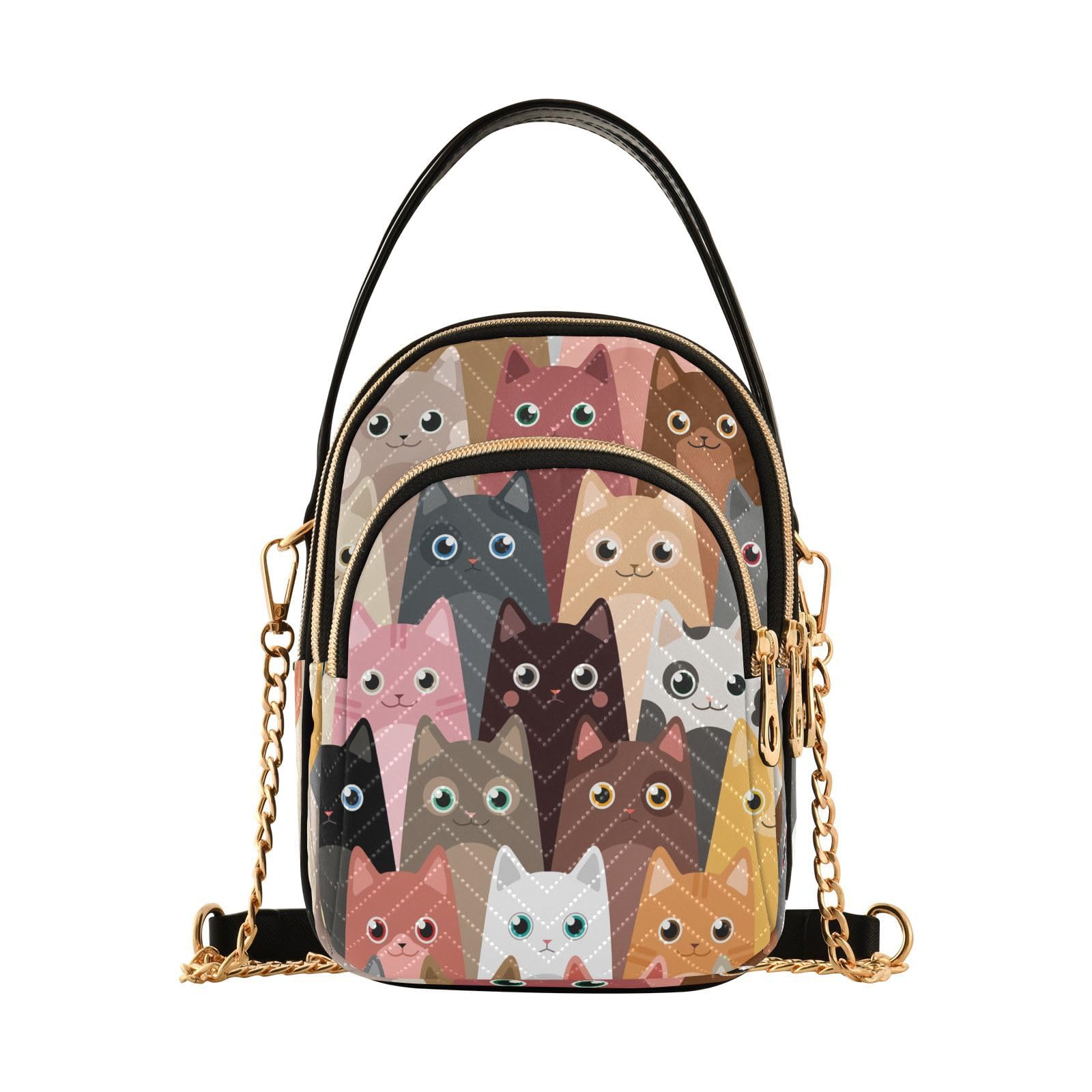 JSTELSmall Crossbody Bag for Women with Compartments,Long Strap Crossbody Purse Polyester Phone Purse Wallet