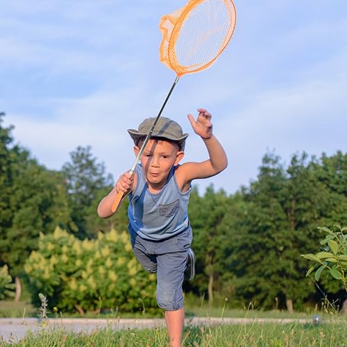 Miniatura 8 de TENDYCOCO 2 juegos de redes telescópicas para atrapar insectos con cubos, redes extensibles para insectos y peces para jugar al aire libre para