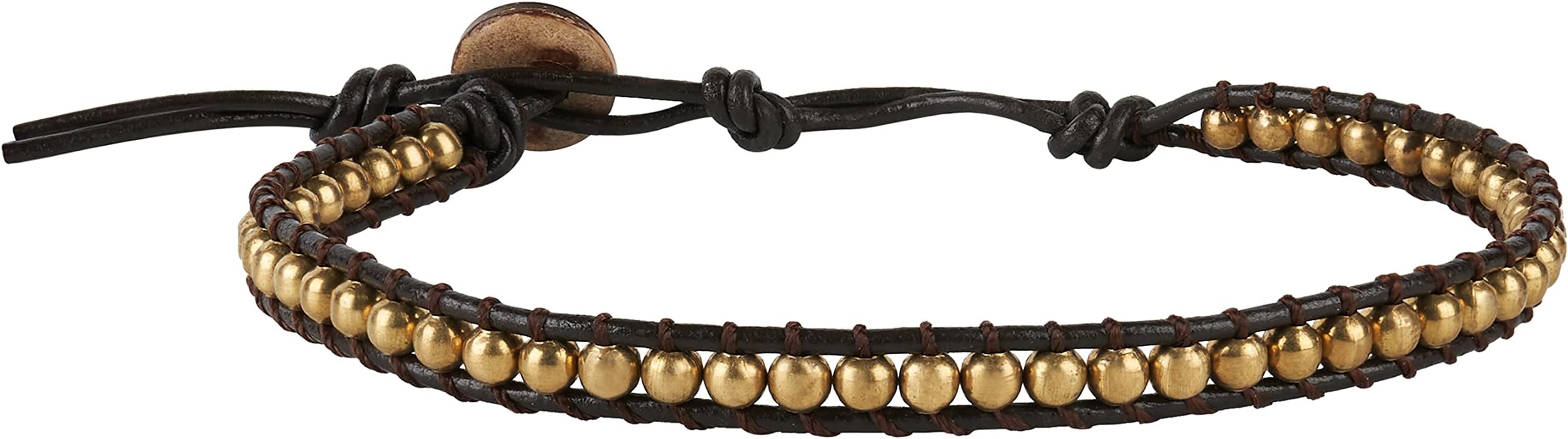 Men Anklet Round Brass Bead Ankle bracelet 10-10.5 inches woven Leather cord beautiful handmade hippie bohemian by Infinityee