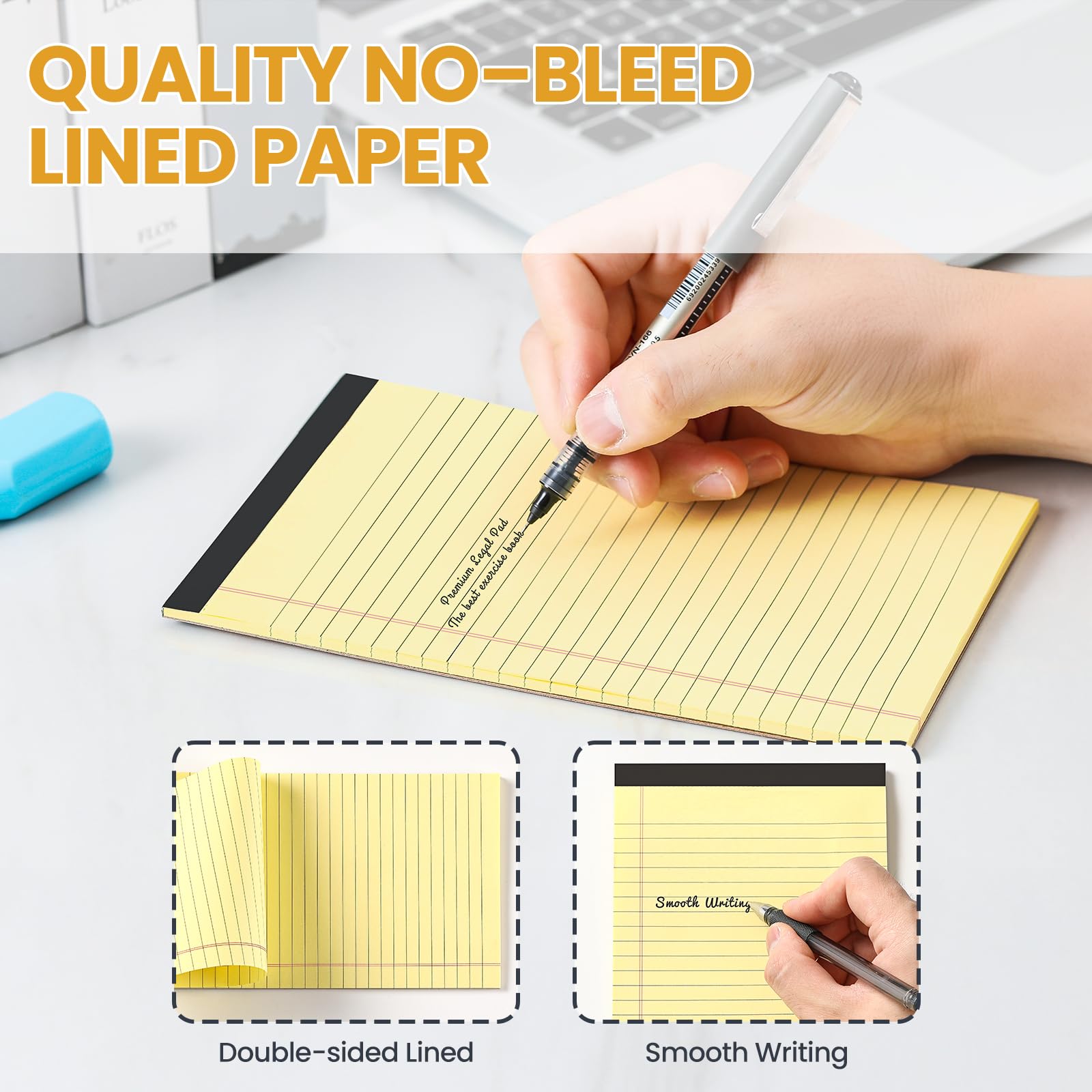 VITEVER Small Note Pads 5x8, 7 Pack Narrow Ruled Legal Pads, Perforated Lined Note Paper for Study Office