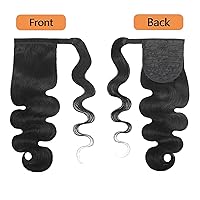 Vista 2 de Cola de caballo de cabello humano ondulado con pasta mágica deformación alrededor de la extensión de cabello humano rizado para mujeres negras, 150%