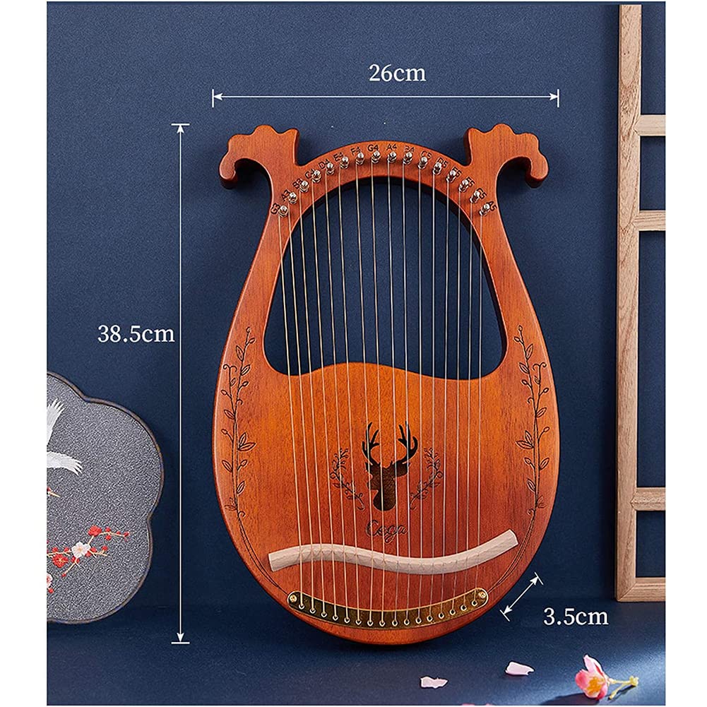 Harp instrument lier 16-string mahonie lyrisch instrument kleine harp snaarinstrument/extra string set/stemtoetsen / 2 stukken picks/instructies.,B