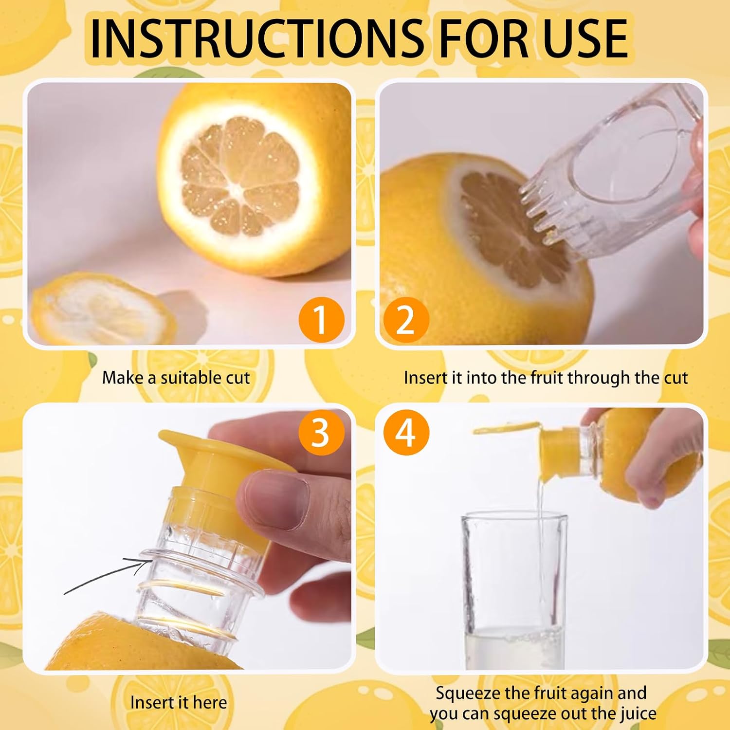 Handheld Lemon Squeezer | Mini Manual Lemon Juicer with Screw Top Lid & Built-in Filter | Portable Citrus Press for Lime, Orange, Cocktails | Compact Travel Essential (Yellow+Green) image 5