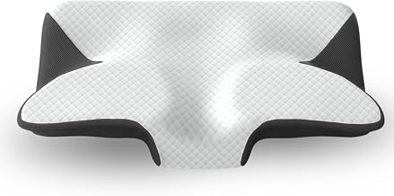 Cervical Pillow for Neck Pain, Contoured Memory Foam Bed Pillow with Butterfly Shape Design, Breathable Cover, Pain Relief Sleep (Black)