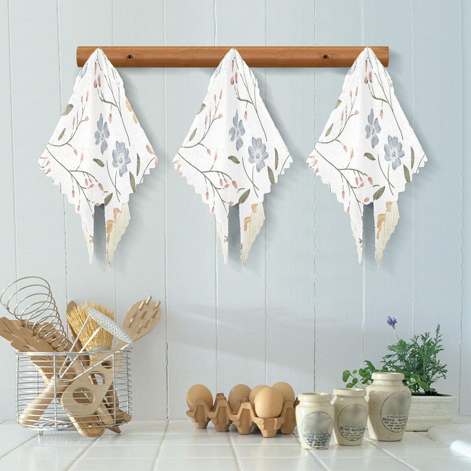 FRODOTGV Cute Floral Meadow Cotton Decorative Kitchen Towels and ...