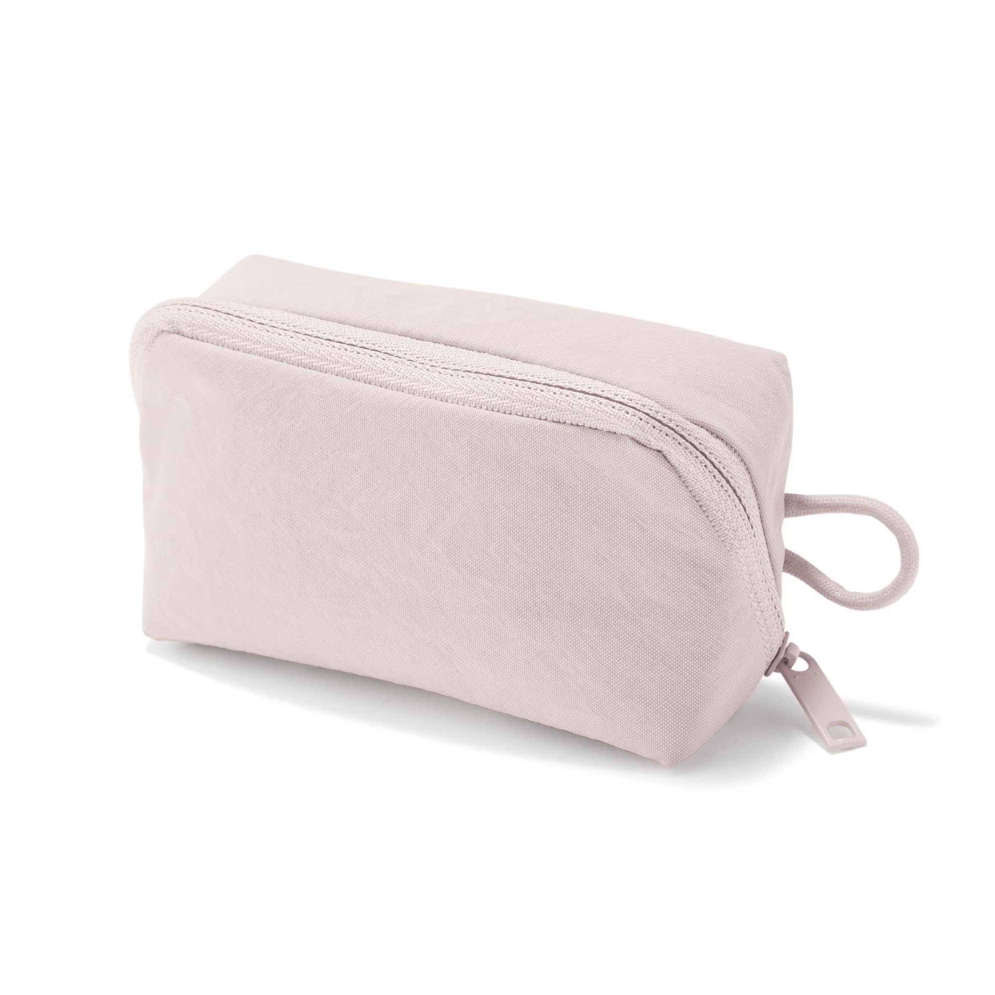 MUJI Wrinkle Nylon Large Opening Pouch Pink Small 4.3 x 2.4in