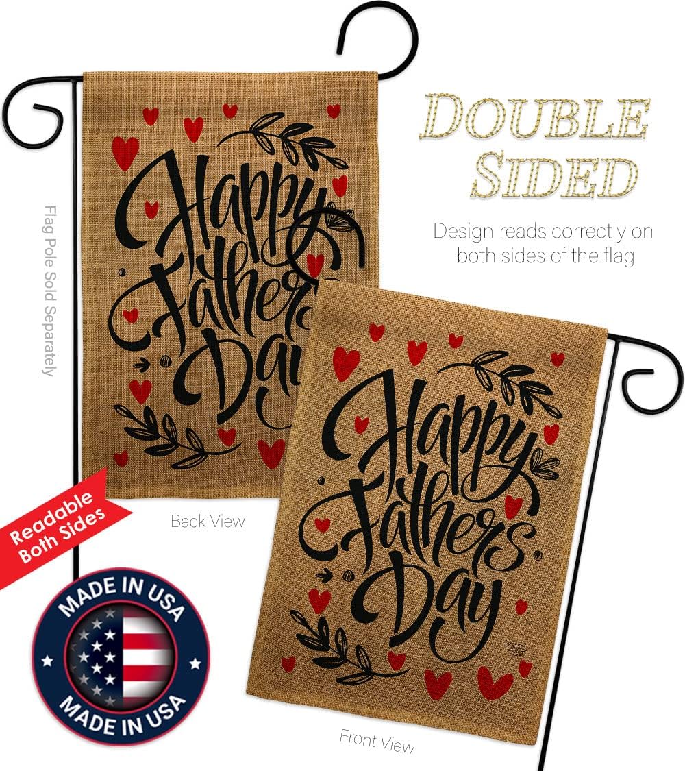 Special Father Day Burlap Garden Flag - Family Father's Dad Daddy Papa Grandpa Best Parent Sibling Relatives Grandparent - House Decoration Banner Small Yard Gift Double-Sided Made In USA 13 X 18.5