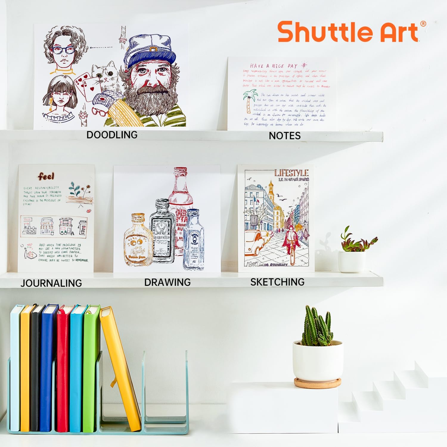 Shuttle Art Colored Retractable Gel Pens, 11 Unique Dark Vintage Ink Colors, Cute Pens 0.7mm Medium Point Quick Drying for Writing Drawing Journaling Note Taking School Office Home image 5
