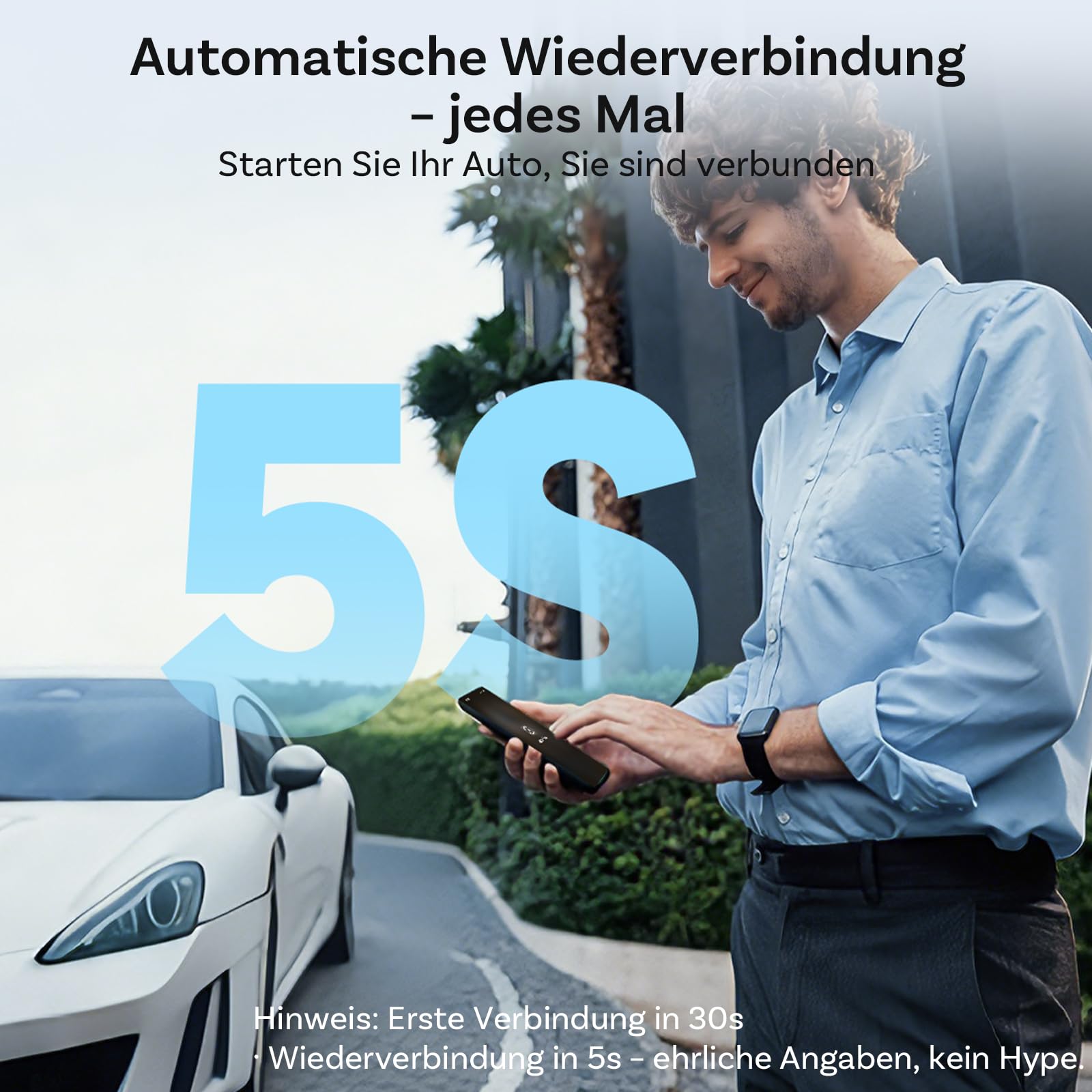 OTTOCAST 2 in 1 Wireless CarPlay und Android Auto Adapter, Mini Nova 2026 Ultra-Kompakter Kabelloser Adapter, Unterstützt ChatGPT Gemini, Plug & Play für kabelgebundene CarPlay/Android Auto Fahrzeuge