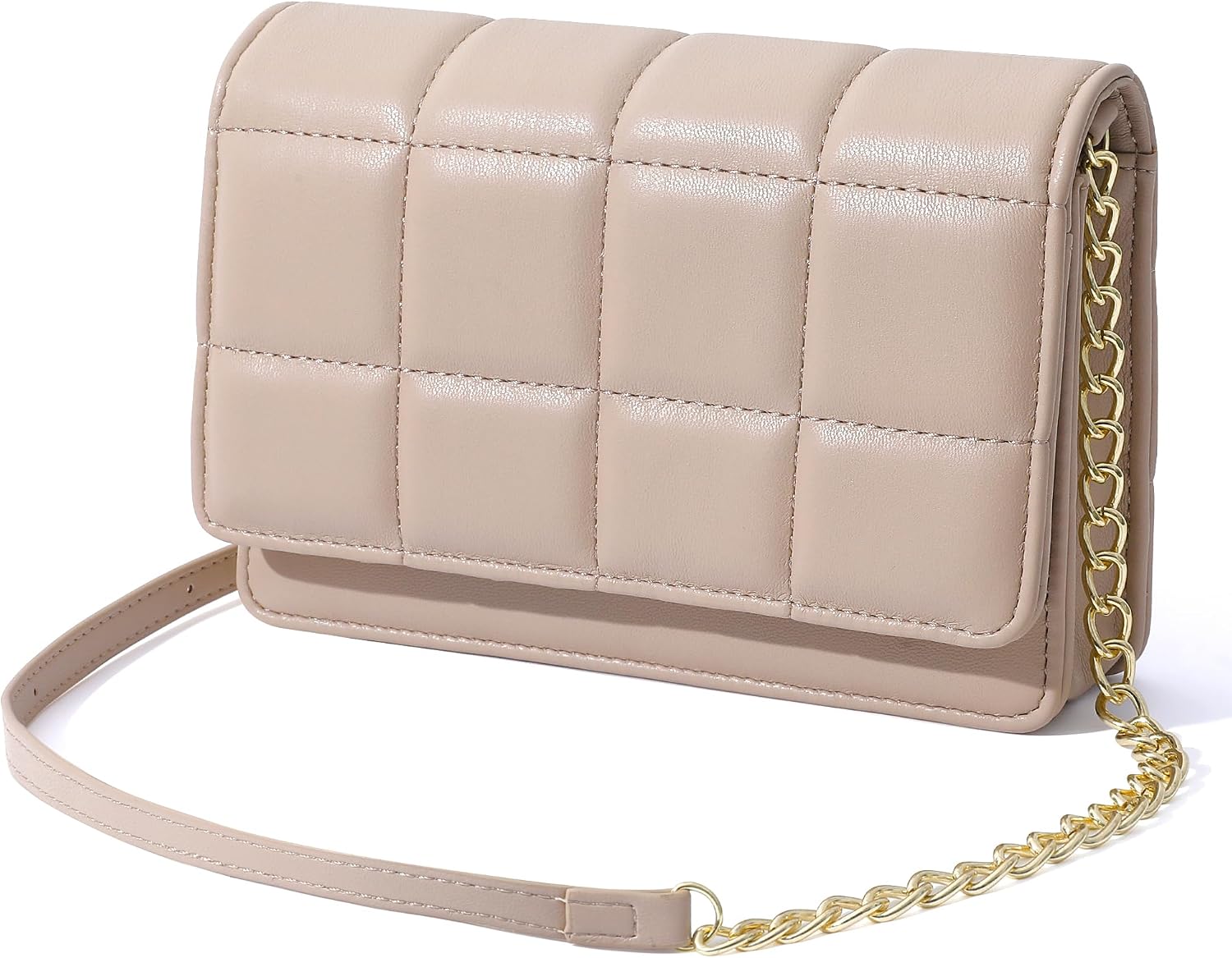 GEEAD Small Purses for Women Trendy Quilted Leather Mini Crossbody Wallet Chain Little Shoulder Phone Purse Evening Bag