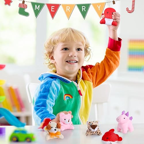 Miniatura 6 de 120 piezas de mini juguetes de peluche de animales pequeños a granel, lindos animales de peluche de la selva a granel, juguete de animales marinos,