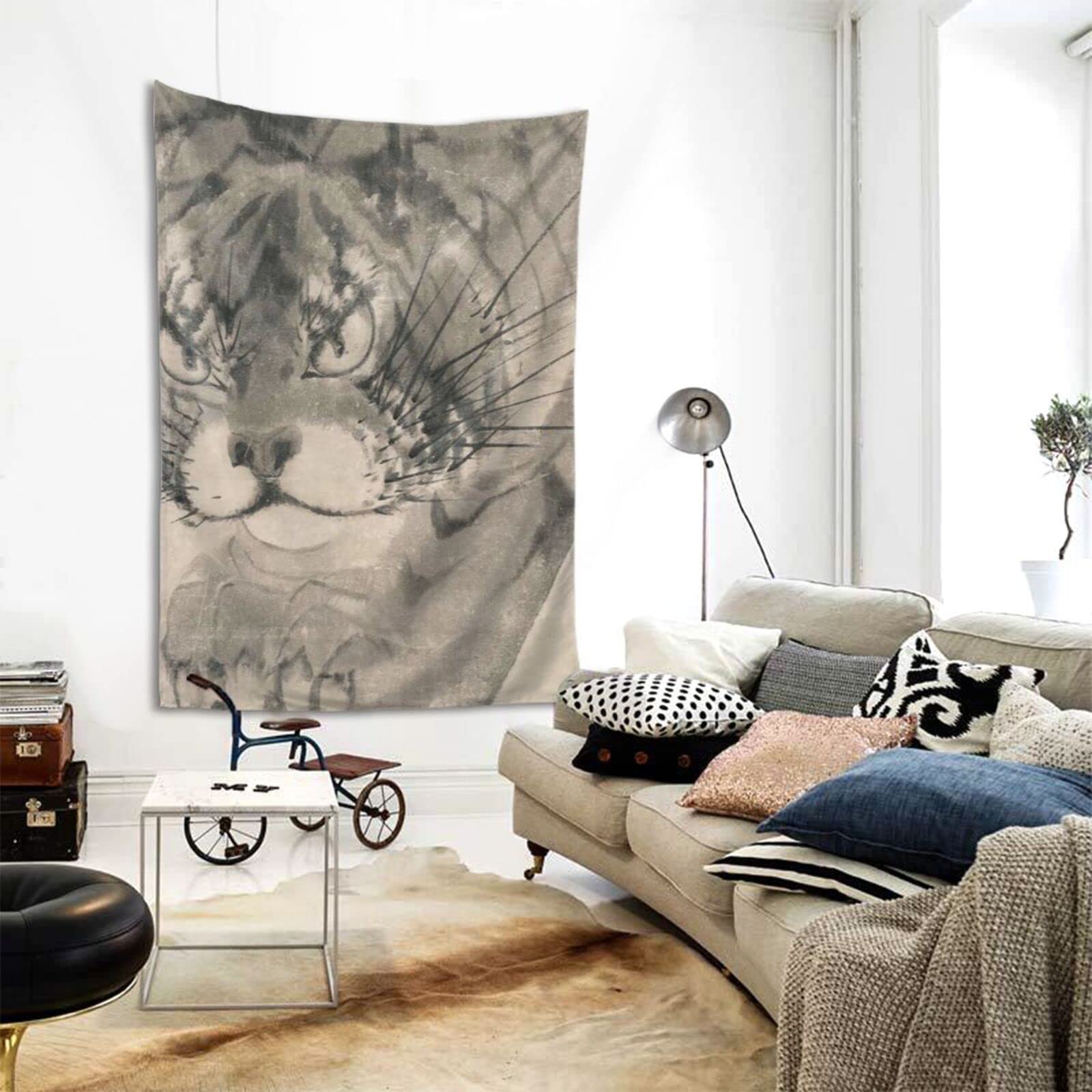 Amazon.co.jp: 写真 長沢芦雪 虎図襖 (1) タペストリー 壁掛け布