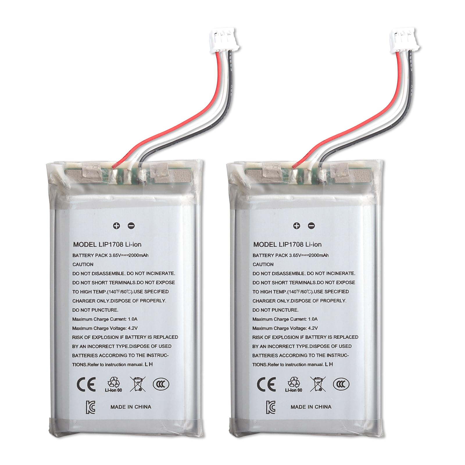 2 batterie agli ioni di litio per Sony PS5, ricambio per PS5 PlayStation 5 DualSense Wireless Controller Model LIP1708 Li-ion