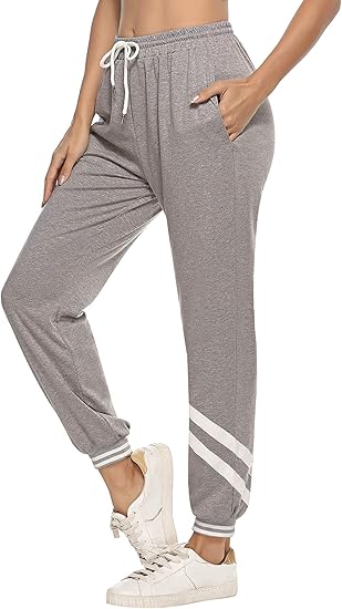Joggingbroek met witte streep dames Groen - Nice to Wear