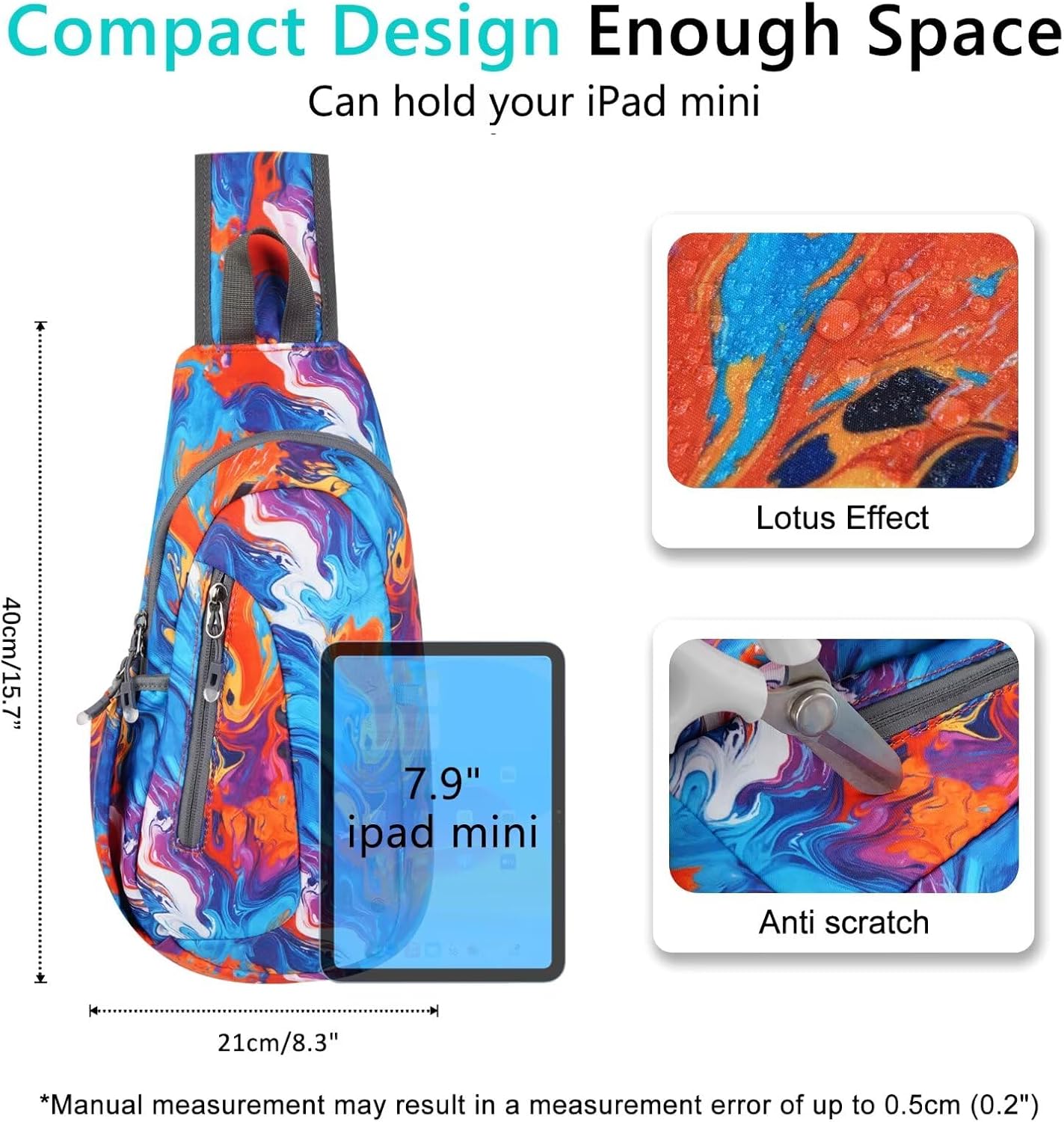 TITECOUGO Small Sling Bag, Lightweight Crossbody Backpack for Men Women, Shoulder Bag for Sports and Outdoor - Image 4