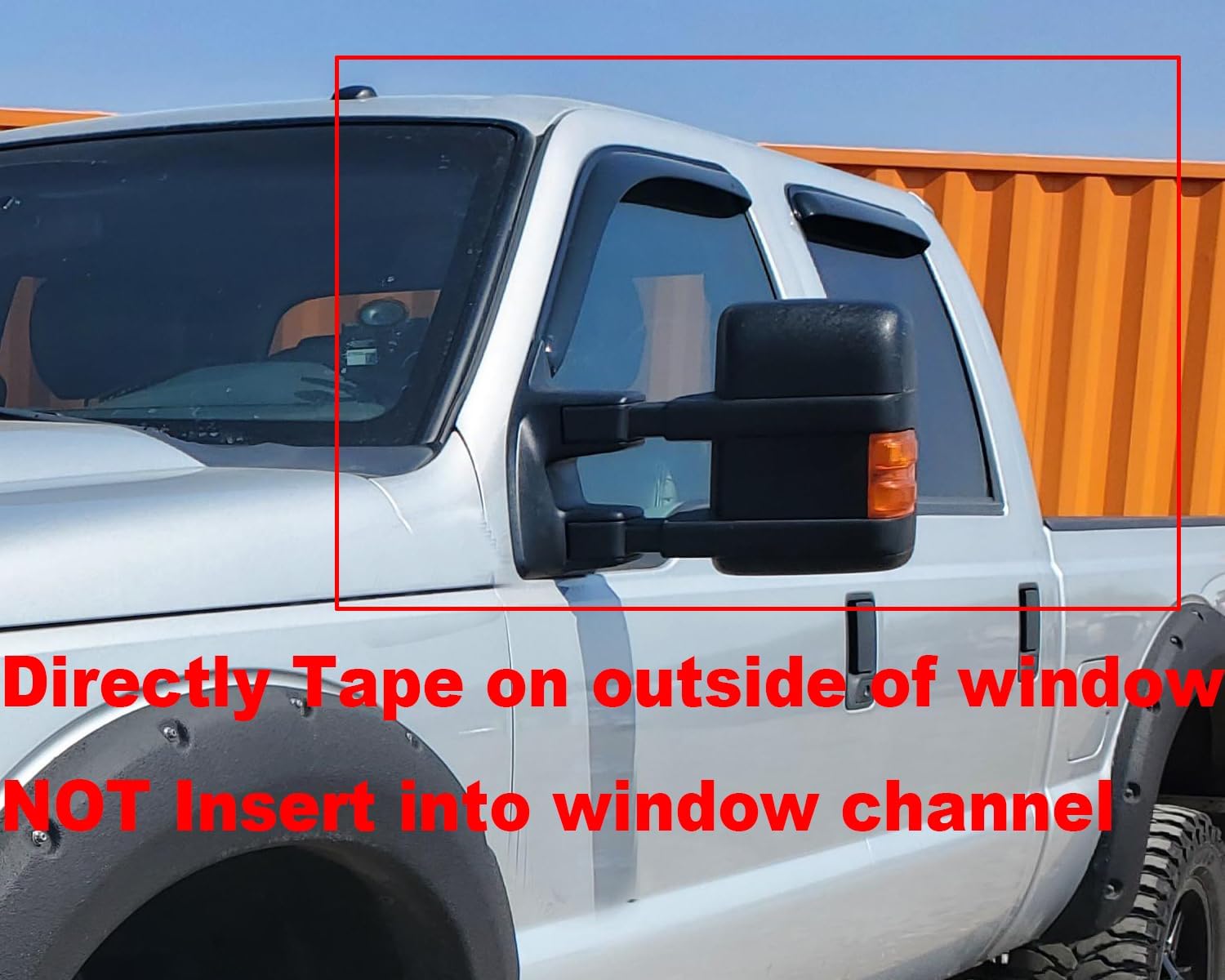Smoke Tinted Window Visors Rain Sun Vent Guard Shade Compatible with Ford F-250 F-350 Super Duty Crew Cab 1999-2016