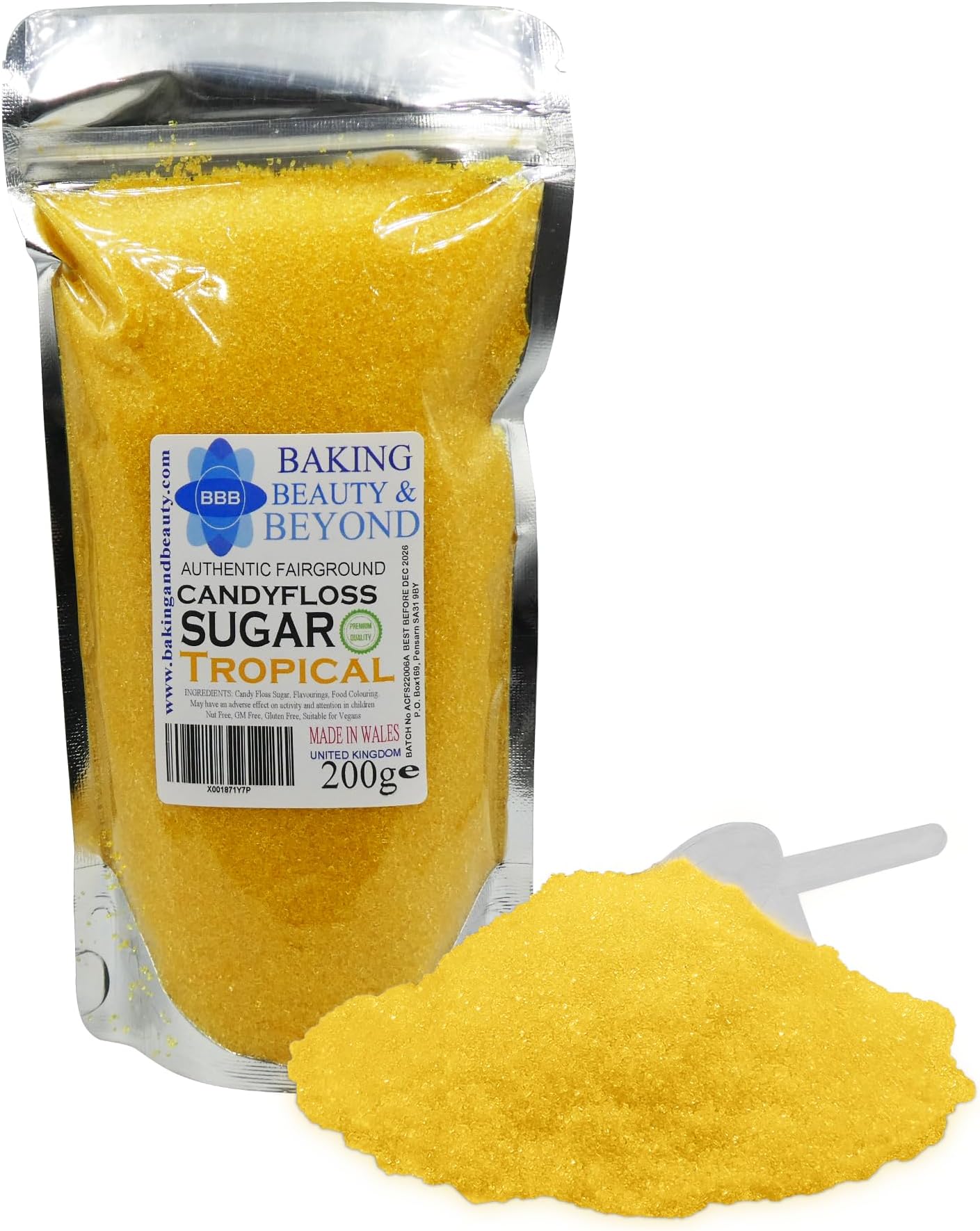 200g Professional Candy Floss Cotton Candy Sugar in 30 Different Flavours (Tropical)