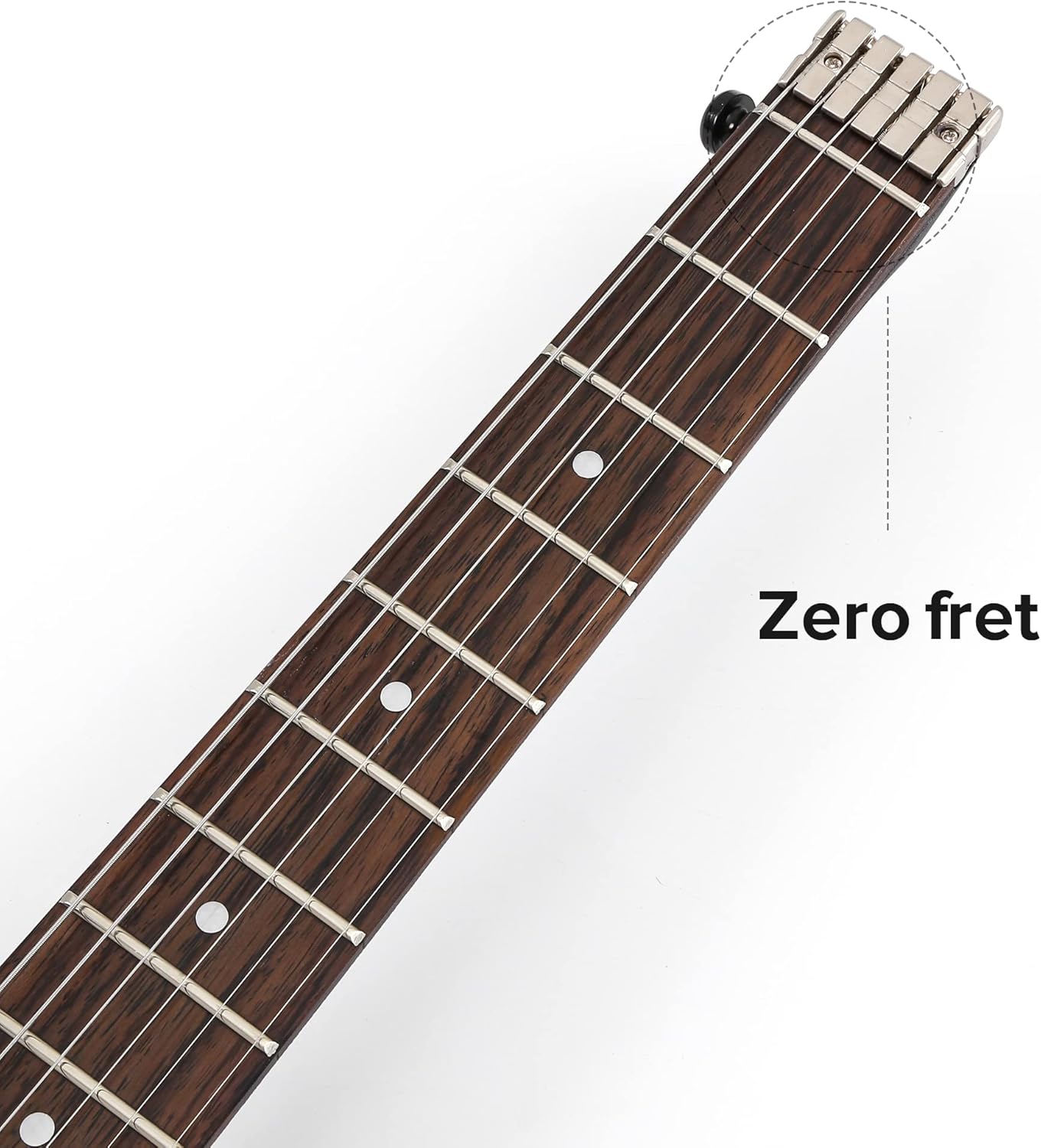 Batking Travel Electric Guitar Headless 6 String Guitar One-piece Canada maple neck through body design Double Locking Tremolo Bridge with Gigbag