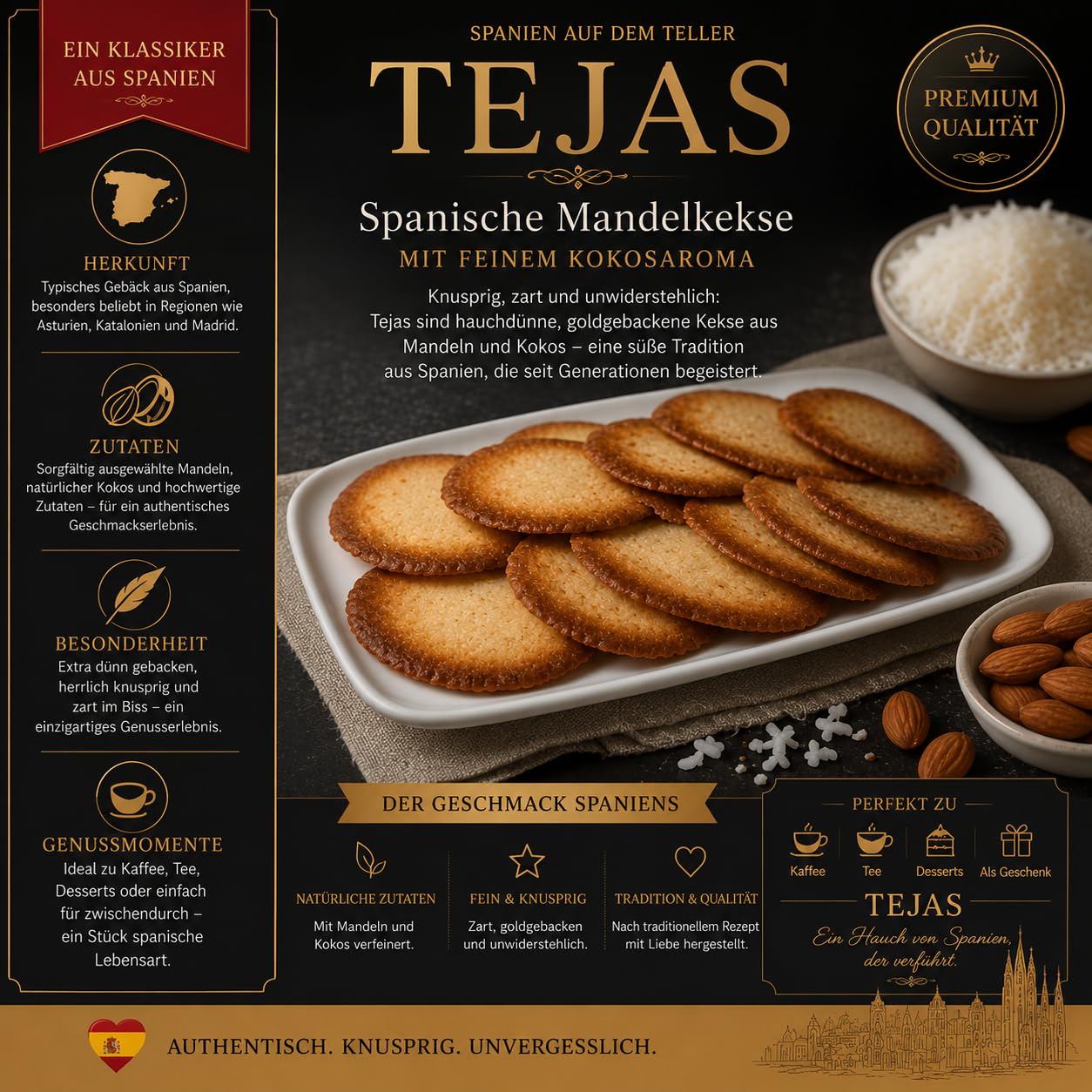 MARIA GOURMET Präsentkorb Tapas-Abend Feinkost Geschenkset Spanisch Spezialitäten Delikatessen Geschenkset Natives Olivenöl Extra Schinken Würstchen Box 2