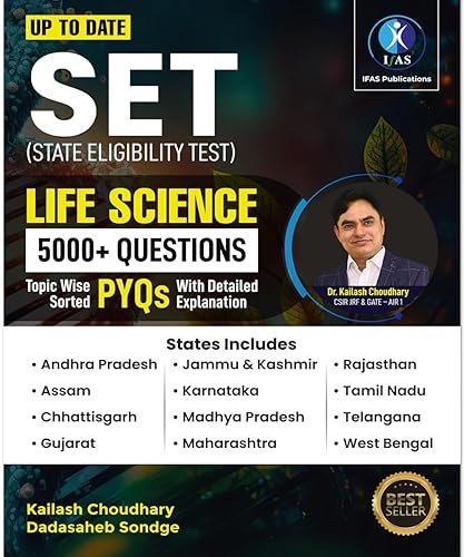 SET Life Science (PYQ) Topic Wise Previous Year Questions With Detailed explanations Book - All Set’s Previous Year Solved Papers - Best SET Life Science Questions and Solutions Book.