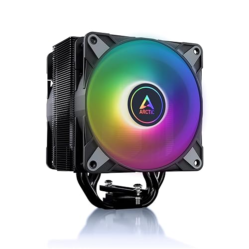 ARCTIC Freezer 36 A-RGB - Single-Tower CPU Cooler with Push-Pull, Two Pressure-optimised 120 mm P Fans and ARGB Lighting, Fluid Dynamic Bearing, 200–2000 RPM, 4 Heatpipes, incl. MX-6 Thermal Compound