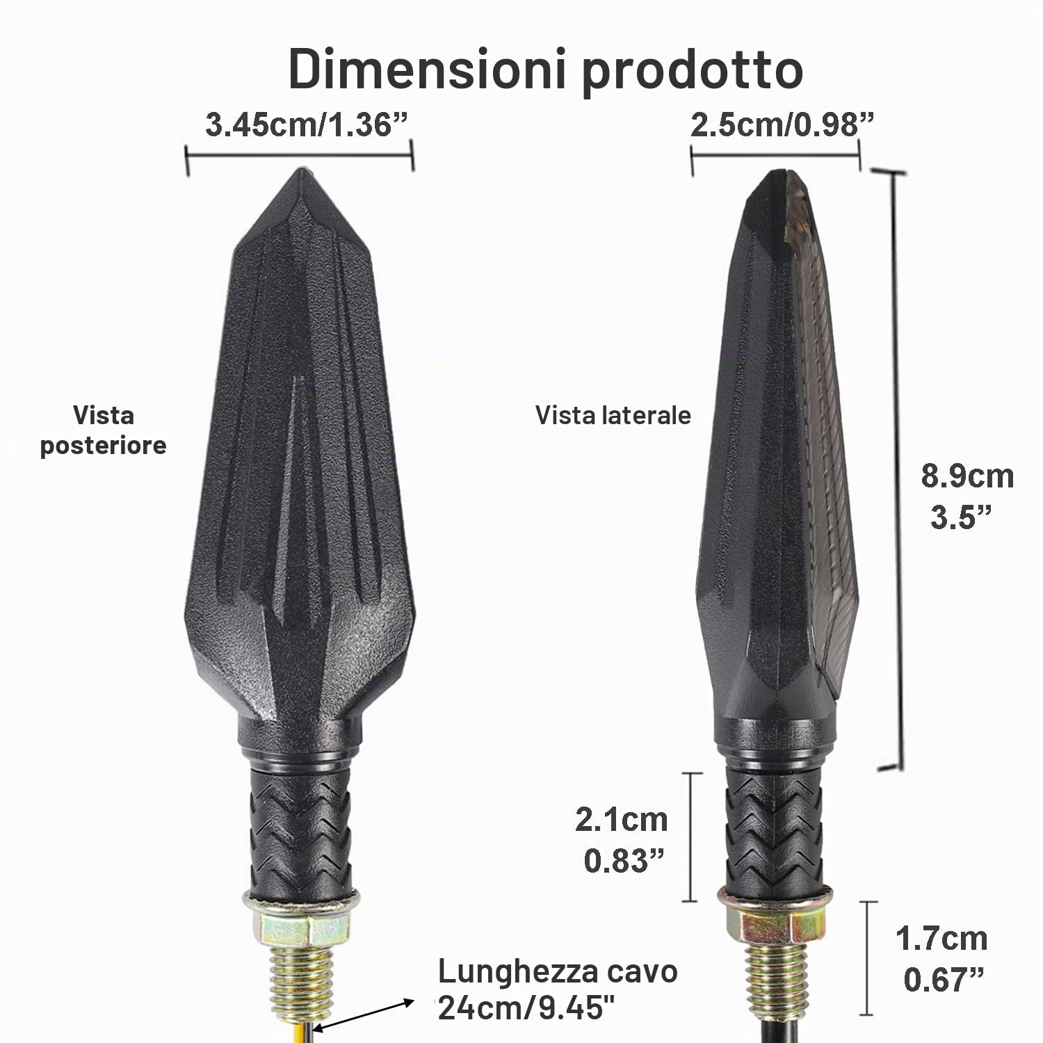 Greluma 4 Pezzi Moto 12 LED Lampeggianti Indicatori Ambra Impermeabile