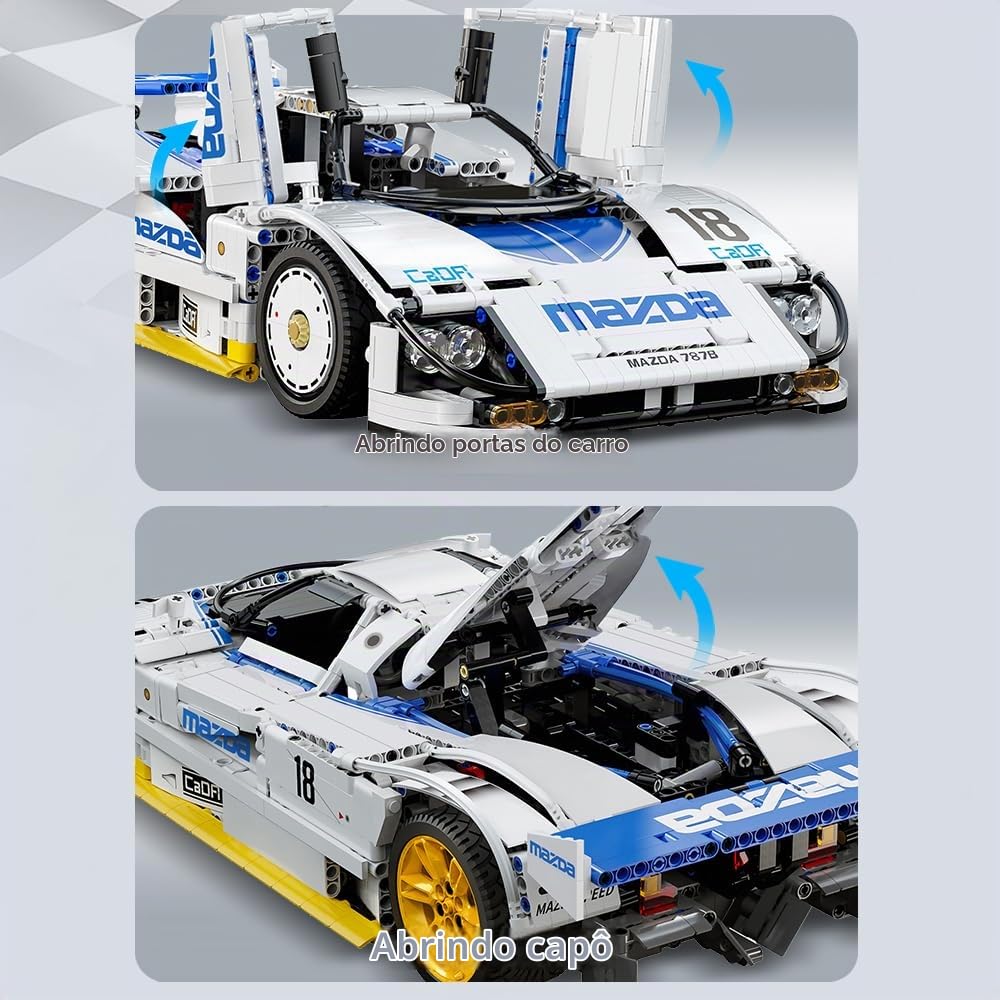 CaDA C63007W Mazda 787B Racing Car Building Blocks,1797 PCS 1:10