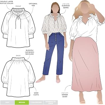 Style Arc Sewing Pattern - Reynolds Woven Top (Sizes 10-22)