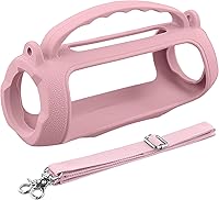 Vista 2 de Funda de silicona compatible con JBL Charge 5 Altavoz Bluetooth portátil impermeable (Cubierta de silicona rosa)