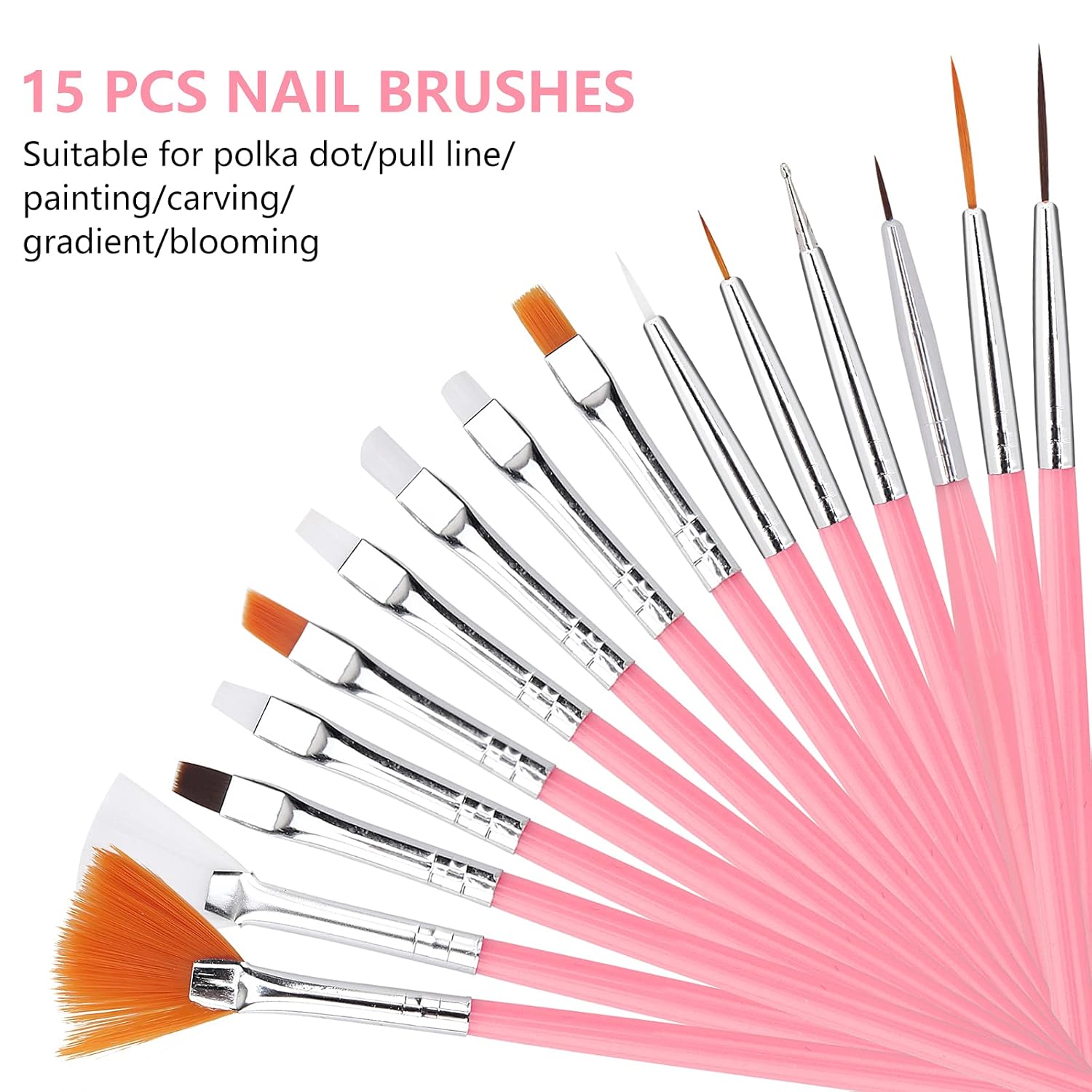 Resin Nail Art Palette,Nail Art Painting Mixed Color Palette, Gold Edge Nail Gel Color Makeup Display Board(Pink) 20Pcs Nail Art Brushes and Double-Ended Nail Dotting Tool for Nails : Beauty & Personal Care