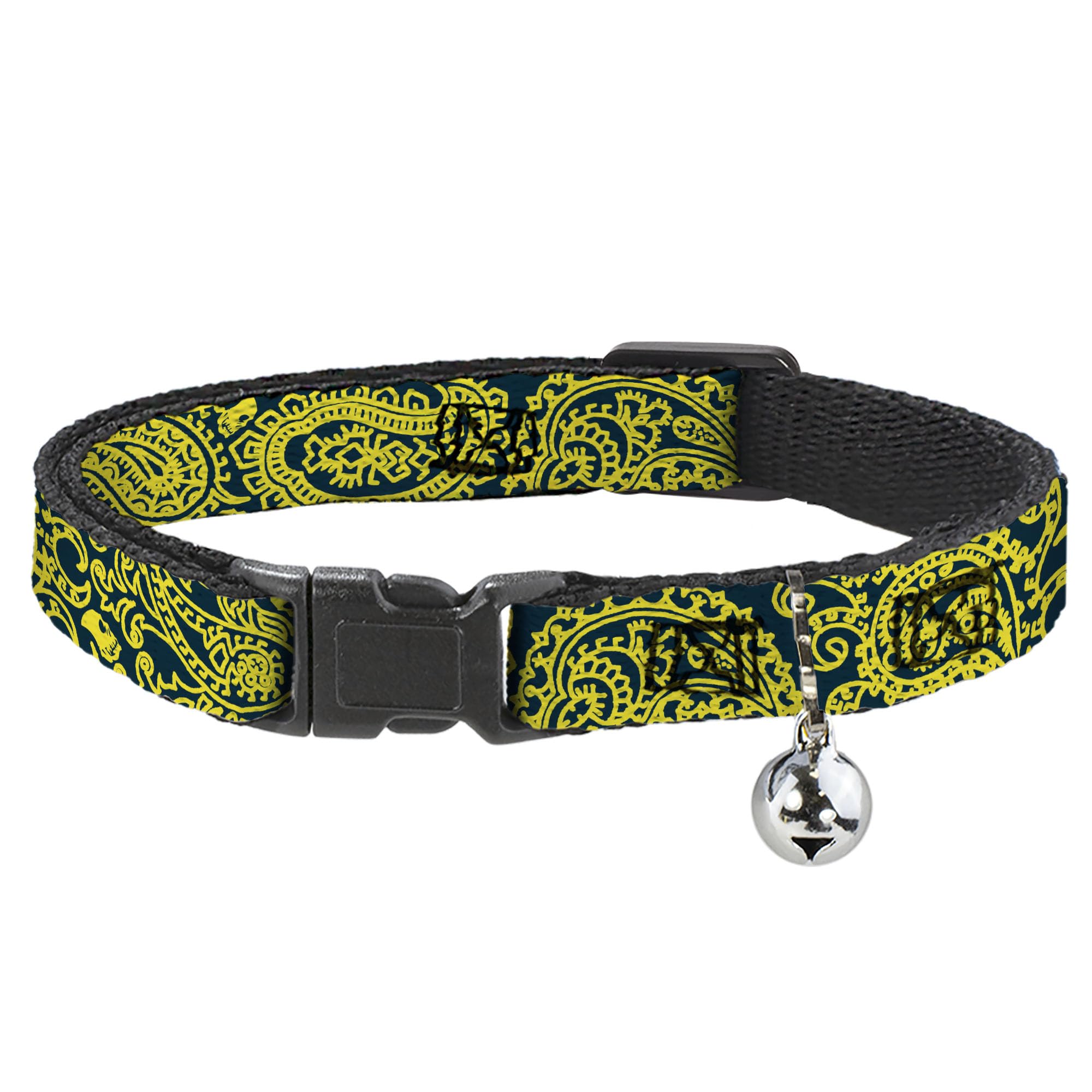 Collar para Gato con Cierre Breakaway y Calaveras de Cachemira para Exploración Segura