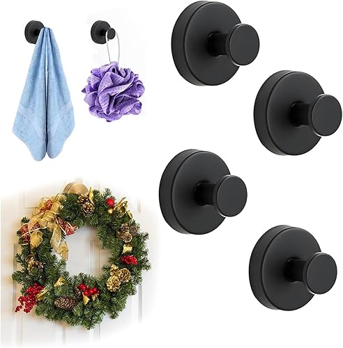 Miniatura 10 de Ganchos de ventosa mejorados para coronas en vidrio, ganchos de ventosa de acero inoxidable impermeables sin taladro, soporte para colgar coronas