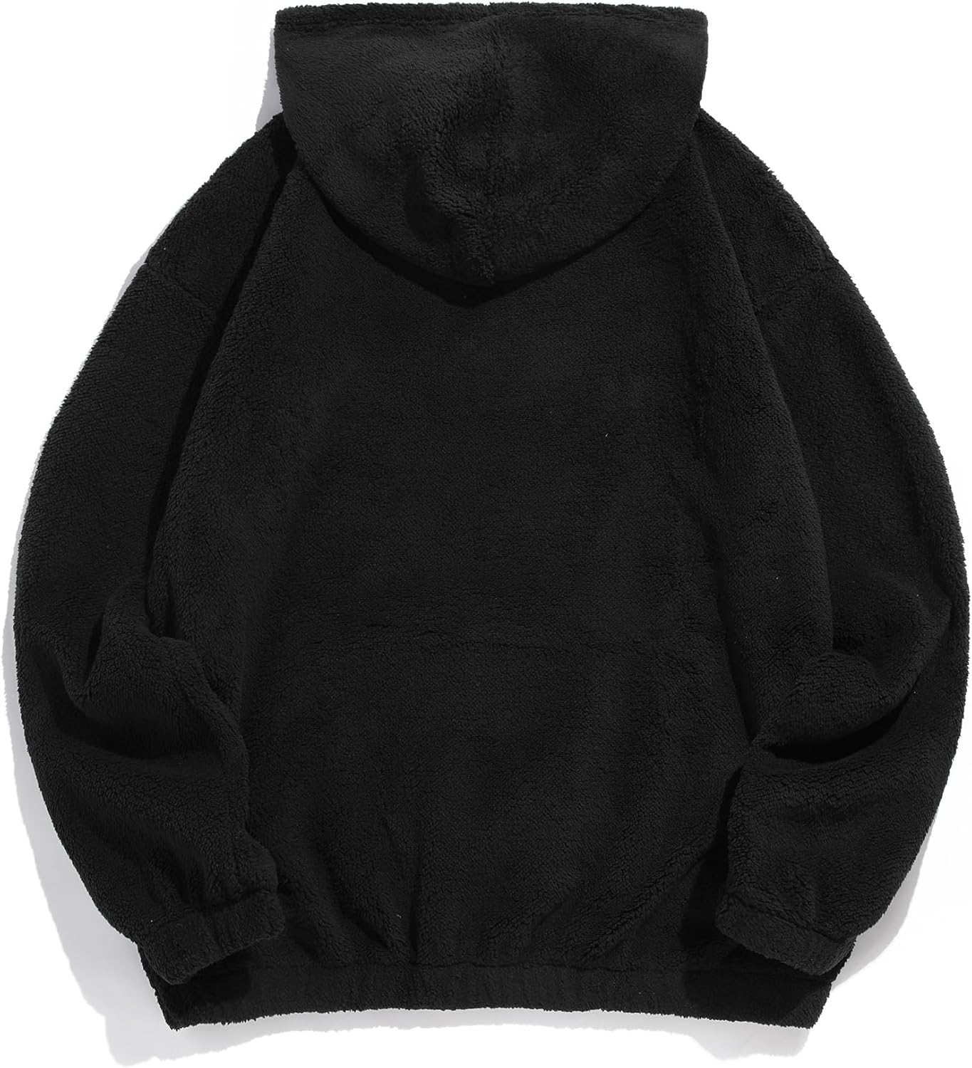 ZAFUL Men's Hoodies Ethnic Style Contrast Binding Kangaroo Pocket Loose Pullover Fuzzy Hoodie - Image 3